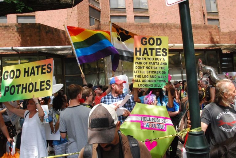 Westboro Baptist Church greeted by huge counter-protest