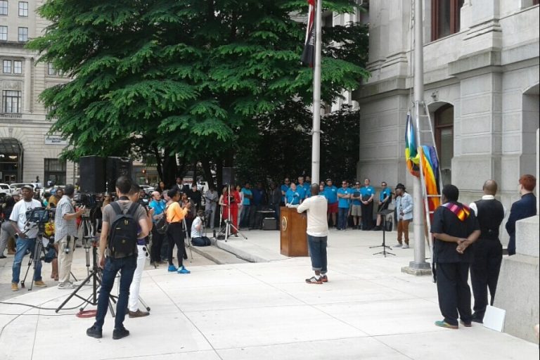 City unveils new rainbow flag symbolizing racial diversity