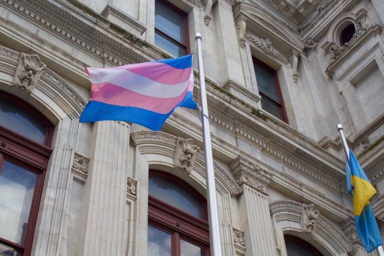 City officials, LGBTQ community attend fifth-annual trans flag raising at City Hall