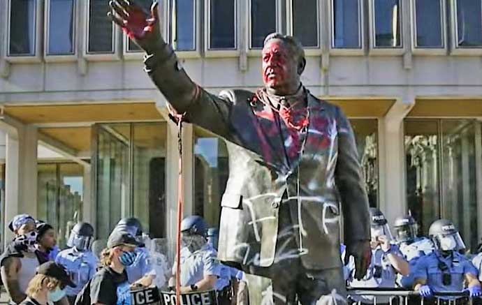 Is Mayor Kenney’s removal of homophobic and racist Rizzo statue and pledge to not raise police budget enough for protesters?