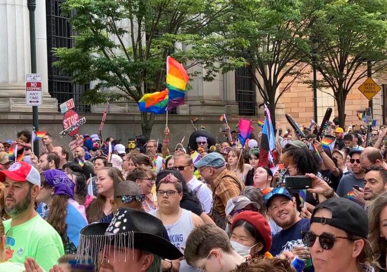 A crowd of people during Pride 2023