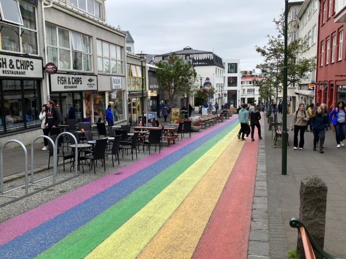 rainbow crosswalk in Iceland