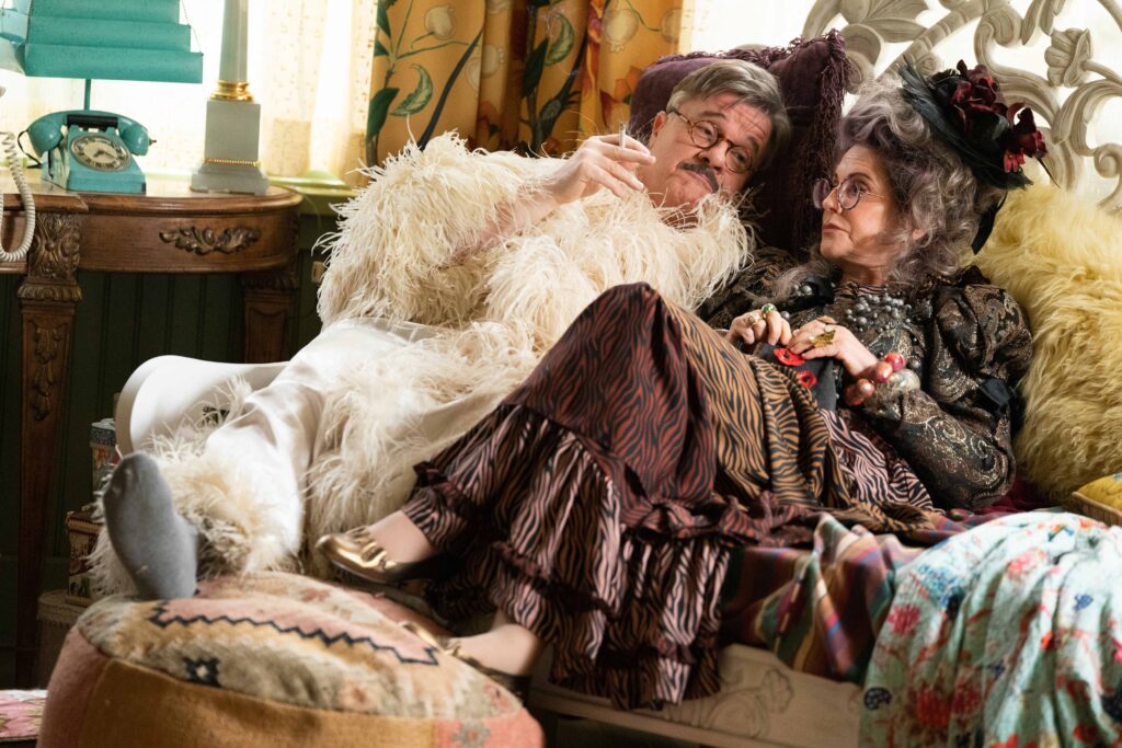 From left, Nathan Lane and Megan Mullally in ‘Dicks: The Musical.’ (Photo: Courtesy of A24)