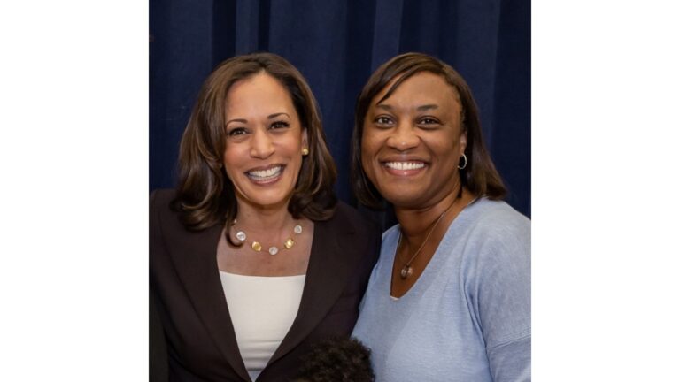 Vice President Kamala Harris and first Black openly lesbian U.S. senator, Laphonza Butler. (Credit: Kamala Harris’ Twitter)