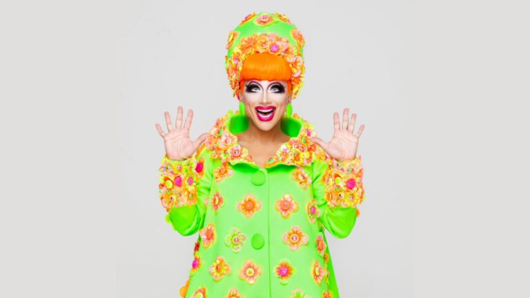 Bianca Del Rio in a clown outfit