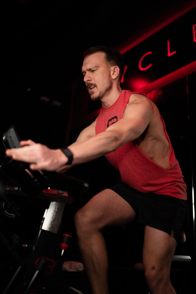 Mike Peterson, an out gay spin instructor at Cyclebar in Center City.