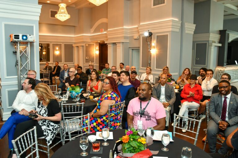 Attendees applaud honorees during the 2024 Stonewall Awards Brunch.