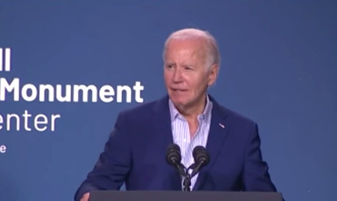 Joe Biden speaks at the opening of the Stonewall National Monument Visitor Center.