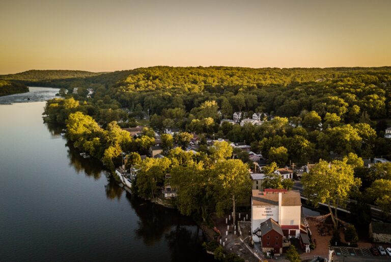 Aerial Sunset of New Hope PA