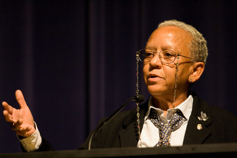 Nikki Giovanni speaks at Emory University on Feb. 7, 2008.