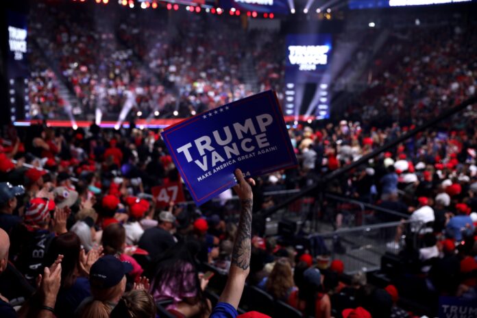 A Trump rally at Desert Diamond Arena in Glendale, Arizona.