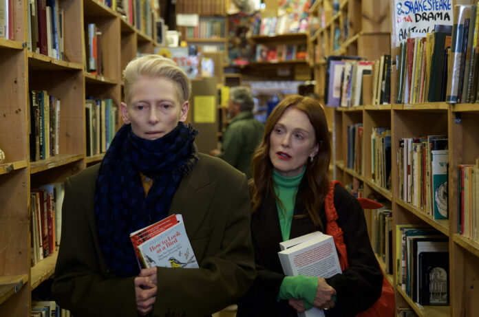 From left, Tilda Swinton and Julianne Moore in ‘The Room Next Door.’