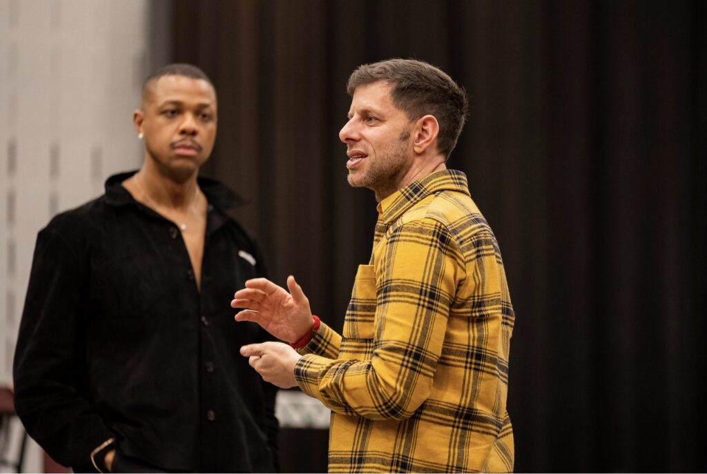 Davóne Tines and Yuval Sharon during a rehearsal for ‘Europeras 3 and 4’ in March 2024.