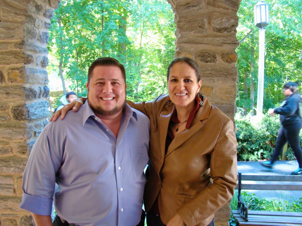 Suzi Nash with Chaz Bono.